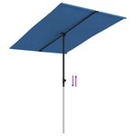 vidaXL Parasol de jardin avec mât en aluminium 2x1 5 m Bleu azuré
