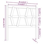 vidaXL Tête de lit Gris 81x4x100 cm Bois massif de pin