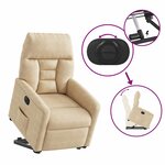 vidaXL Fauteuil inclinable électrique crème tissu microfibre