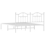 vidaXL Cadre de lit métal sans matelas et tête de lit blanc 183x213 cm