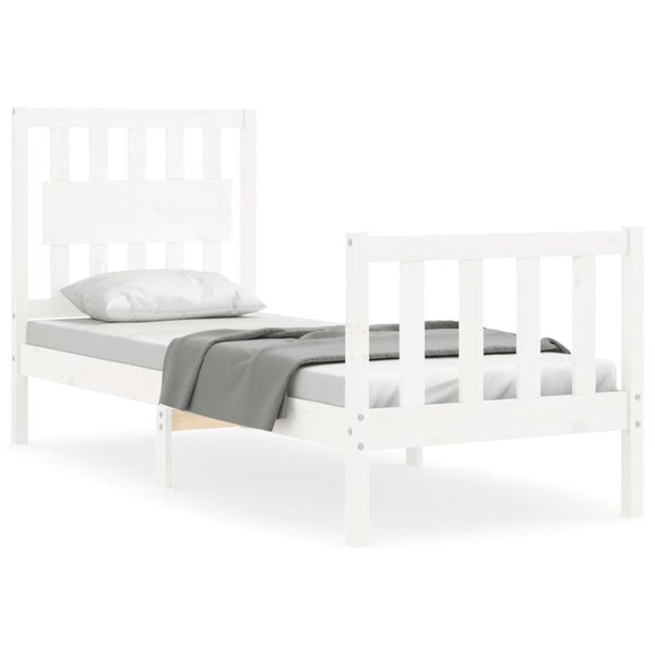 vidaXL Cadre de lit sans matelas blanc bois de pin massif