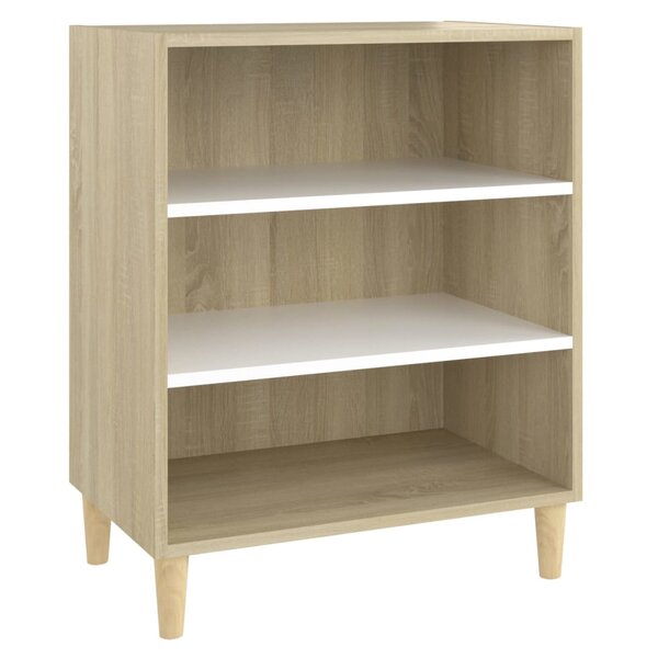 vidaXL Buffet blanc et chêne sonoma 57x35x70 cm bois d'ingénierie