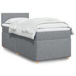 vidaXL Sommier à lattes de lit avec matelas Gris clair 100x200cm Tissu