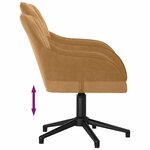 vidaXL Chaise pivotante de bureau Marron Velours