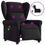 vidaXL Fauteuil de massage inclinable électrique Noir Tissu