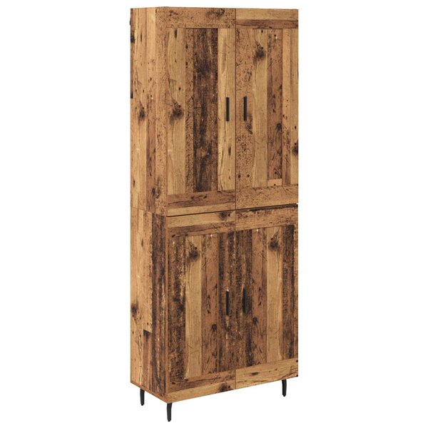 vidaXL Haut Armoire 2 Pièces Bois Ancien Bois Aggloméré et Verre