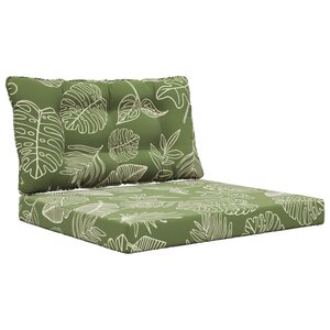 vidaXL Coussin de canapé d'extérieur 2 Pièces Modèle feuille Polyester