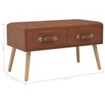 Banquette pouf tabouret meuble banc avec tiroirs 80 cm marron synthétique 3002131