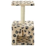 vidaXL Arbre à chat avec griffoirs en sisal 55 cm Beige Motif de pattes