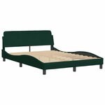 vidaXL Cadre de lit Dover vert foncé 140x200 cm velours