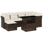 vidaXL Salon de jardin avec coussins 7 Pièces marron résine tressée