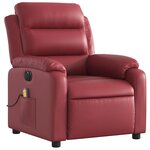vidaXL Fauteuil de massage inclinable électrique rouge bordeaux