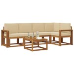 vidaXL Ensemble de canapés d'extérieur 6 Pièces Naturel et Beige
