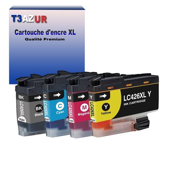 T3AZUR- 4x Cartouches compatibles avec Brother LC426 XL pour Brother Mini 19 Biz-Step
