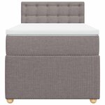 vidaXL Sommier à lattes de lit avec matelas Taupe 90x190 cm Tissu