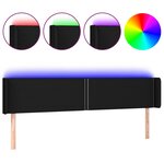 vidaXL Tête de lit à LED Noir 163x16x78/88 cm Tissu