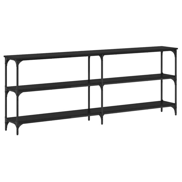 vidaXL Table console avec étagère Chêne noir 200 x 29 x 75 cm