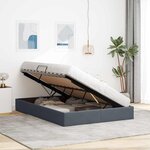 vidaXL Cadre de lit ottoman Gris foncé 140 x 190 cm Velours