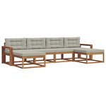 vidaXL Ensemble de canapés d'extérieur 6 pc Gris Naturel et Clair