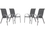 Fauteuil jardin Textilène "Cordoba" - Phoenix - Gris foncé/Argenté - Lot de 4