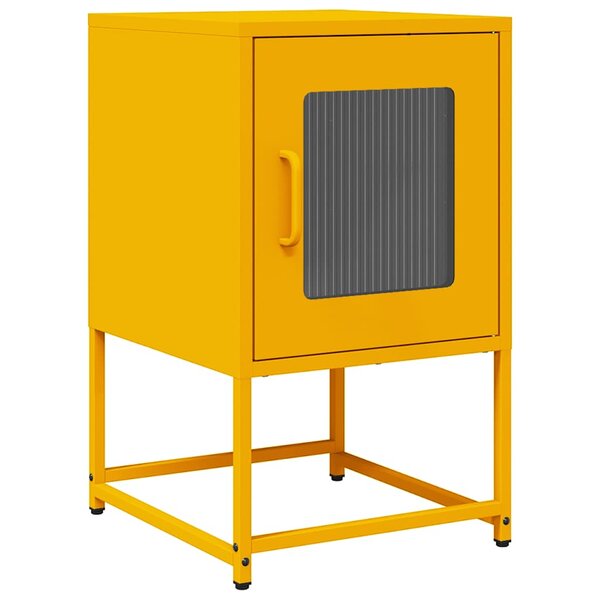 vidaXL Table de chevet jaune moutarde 36x39x60 5 cm