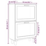 vidaXL Armoire à chaussures Marron 52x25x80 cm Bois d'ingénierie/rotin