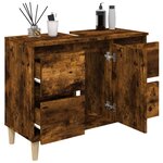 vidaXL Meuble d'évier chêne fumé 80x33x60 cm bois d'ingénierie