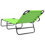 vidaXL Chaise longue pliante 2 Pièces Vert 188 x 57 x 86 5 cm Polyester