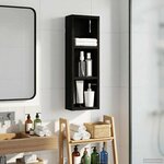 vidaXL Armoire murale de salle de bain Chêne Noir 20 x 10 x 60 5 cm