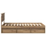 vidaXL Cadre de lit Chêne artisan 100 x 200 cm Pin massif