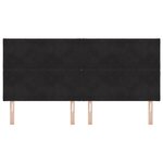 Tête de lit LED vidaXL - Design en blocs de diamant noir - 200 cm - Velours