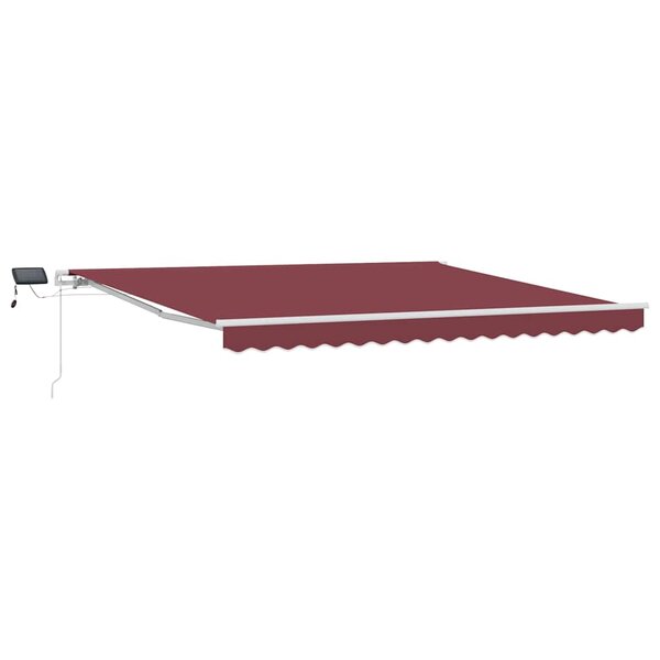 vidaXL Auvent manuel rétractable avec LED bordeaux 400x300 cm
