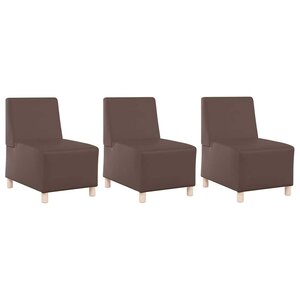 vidaXL Unité de Sofa Modulaire Sans Accoudoirs 3 Pièces Marron
