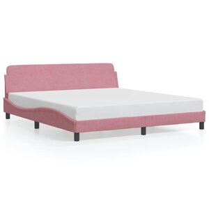 VidaXL Cadre de lit avec tête de lit Dover rose 180x200cm velours