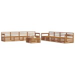 vidaXL Ensemble de canapés d'extérieur 9 Pièces Naturel