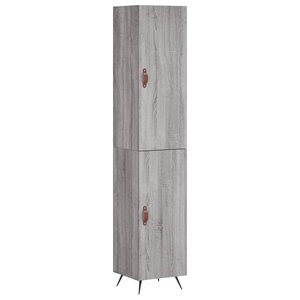 vidaXL Buffet haut Sonoma gris 34 5x34x180 cm Bois d'ingénierie