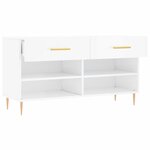 vidaXL Banc à chaussures blanc brillant 102x35x55 cm bois d'ingénierie
