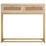 vidaXL Table console 90x30x76 cm bois massif de manguier et fer