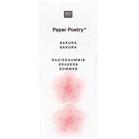 2 Gommes transparentes forme fleurs Sakura - Printemps Japonais