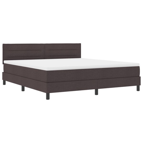 vidaXL Lit à ressorts avec matelas marron foncé 180x200 cm en tissu