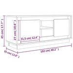 vidaXL Meuble TV chêne sonoma 102x35x45 cm bois d'ingénierie