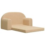 vidaXL Canapé-lit pour enfants 2 places crème peluche douce