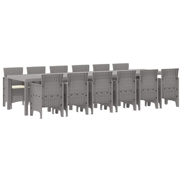vidaXL Ensemble de salle à manger pour jardin 13 Pièces Gris clair