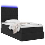 vidaXL Lit de rangement LED avec matelas Noir 90 x 200 cm Velours