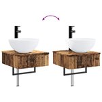 vidaXL Basin de lavage mural Bois ancien 40 x 41 x 40 5 cm