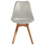 BJORN Lot de 4 chaises de salle a manger - Simili gris - Scandinave - L 49 x P 56 cm