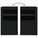 vidaXL Armoire latérale avec lumières LED noir bois d'ingénierie