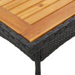 vidaXL Ensemble à manger de jardin et coussins 5 Pièces noir rotin acacia