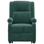 vidaXL Fauteuil de massage Vert foncé Velours