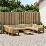 vidaXL Ensemble de canapés d'extérieur 10 Pièces Naturel et Beige